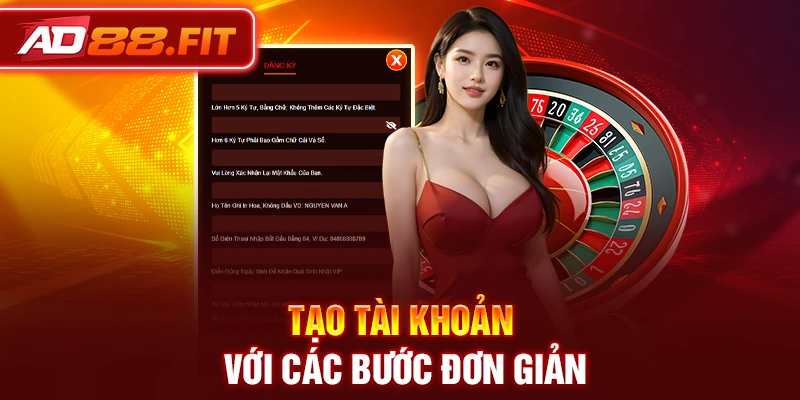 Tạo tài khoản với các bước đơn giản